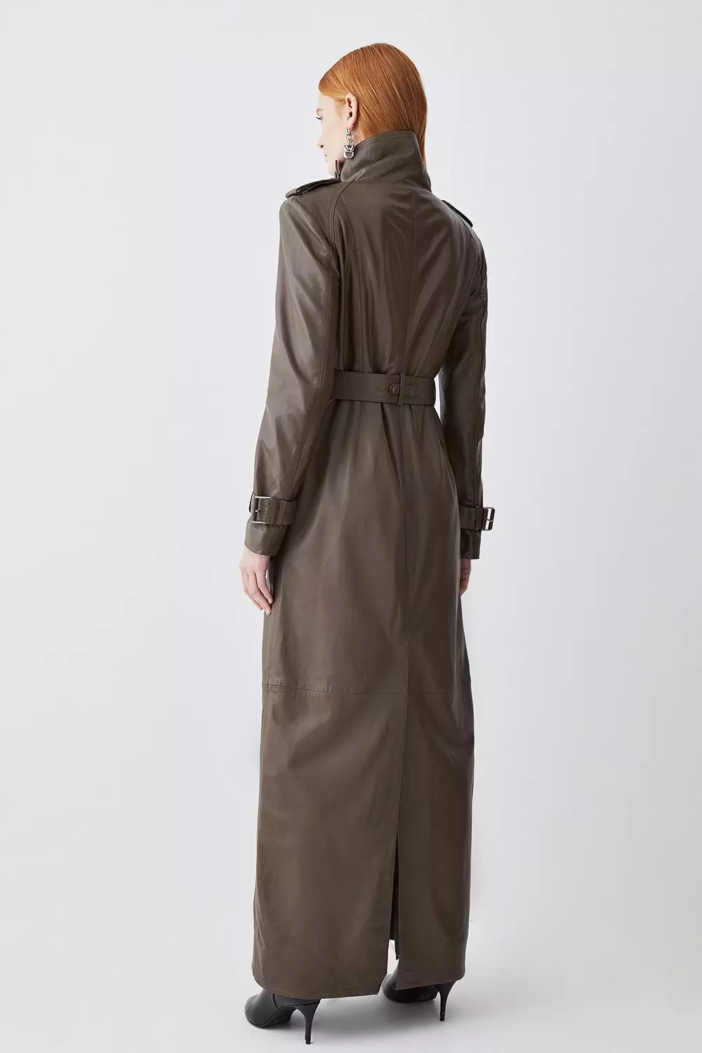 Tall Leather Maxi Trench Coat Karen Millen